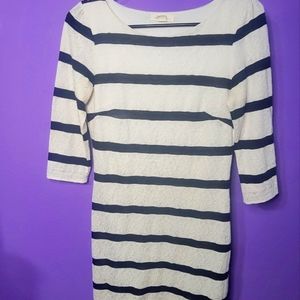 Black and white striped dress